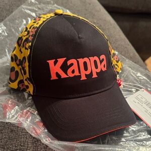 Kappa Black Hat with orange Lettering